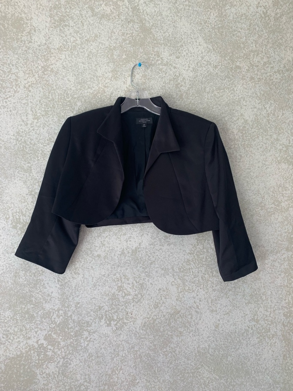 Tahari Black Cropped Bolero Blazer 14P